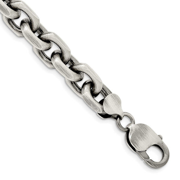 Sterling Silver Antiqued 8.6mm D/C Elongated Open Link Chain-WBC-QFC145-8.5