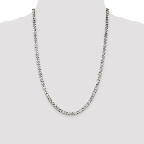 Sterling Silver Polished 5mm Curb Chain-WBC-QFC147-24
