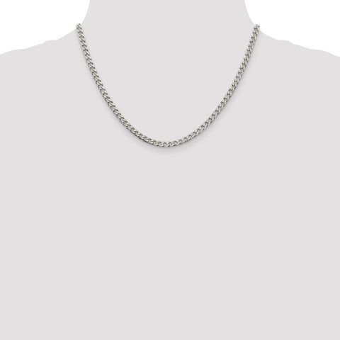 Sterling Silver Polished 3.5mm Curb Chain-WBC-QFC151-18