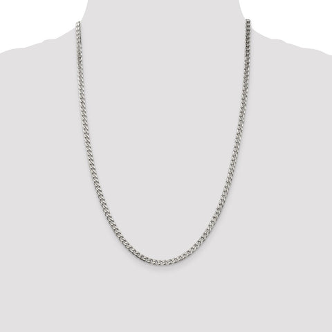 Sterling Silver Polished 3.5mm Curb Chain-WBC-QFC151-24