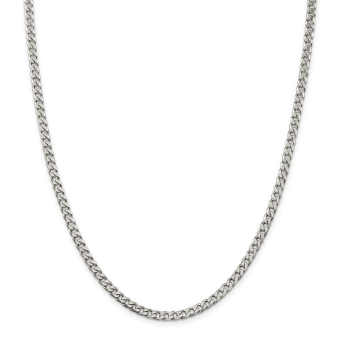 Sterling Silver Polished 3.5mm Curb Chain-WBC-QFC151-28