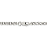 Sterling Silver 4.25mm 6 Side D/C Flat Double Curb Chain-WBC-QFC152-18