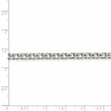 Sterling Silver 4.25mm 6 Side D/C Flat Double Curb Chain-WBC-QFC152-20