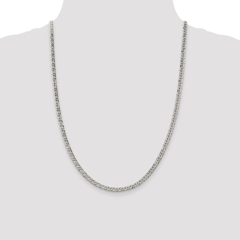 Sterling Silver 4.25mm 6 Side D/C Flat Double Curb Chain-WBC-QFC152-24