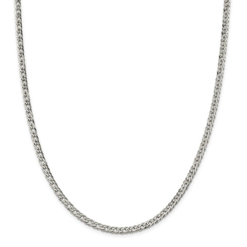Sterling Silver 4.25mm 6 Side D/C Flat Double Curb Chain-WBC-QFC152-18