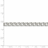 Sterling Silver 5.25mm 6 Side D/C Flat Double Curb Chain-WBC-QFC153-18