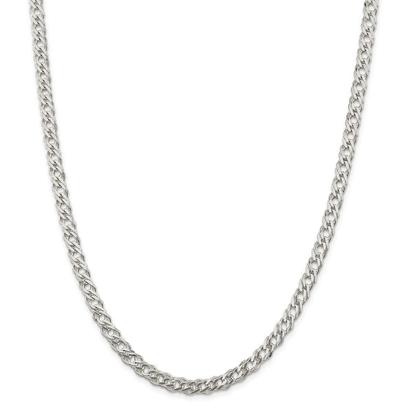 Sterling Silver 5.25mm 6 Side D/C Flat Double Curb Chain-WBC-QFC153-18