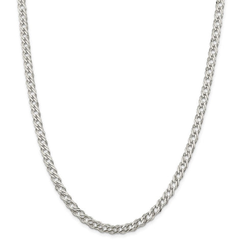 Sterling Silver 5.25mm 6 Side D/C Flat Double Curb Chain-WBC-QFC153-18