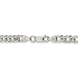 Sterling Silver 6.25mm 6 Side D/C Flat Double Curb Chain-WBC-QFC154-8