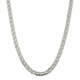 Sterling Silver 6.25mm 6 Side D/C Flat Double Curb Chain-WBC-QFC154-20