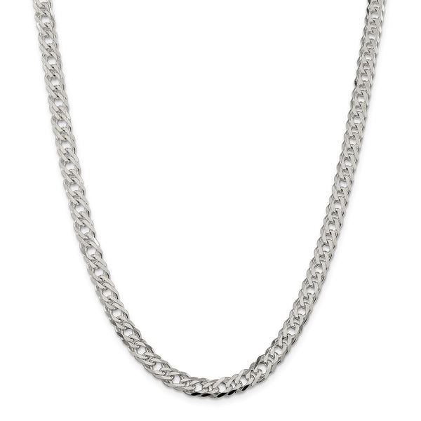 Sterling Silver 6.25mm 6 Side D/C Flat Double Curb Chain-WBC-QFC154-20