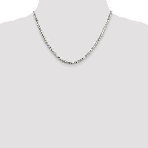 Sterling Silver 3.6mm Round Box Chain-WBC-QFC16-18