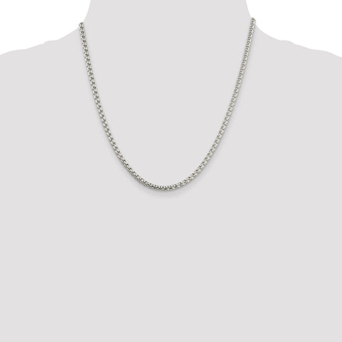 Sterling Silver 3.6mm Round Box Chain-WBC-QFC16-20