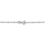 Sterling Silver 1.25mm Rolo with Beads Chain Anklet-WBC-QFC163-9