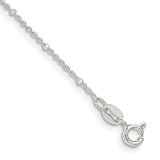 Sterling Silver 1.25mm Rolo with Beads Chain Anklet-WBC-QFC163-9