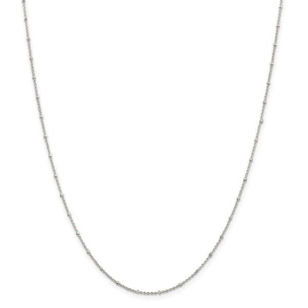 Sterling Silver 1.25mm Rolo with Beads Chain w/4in ext.-WBC-QFC163E-22