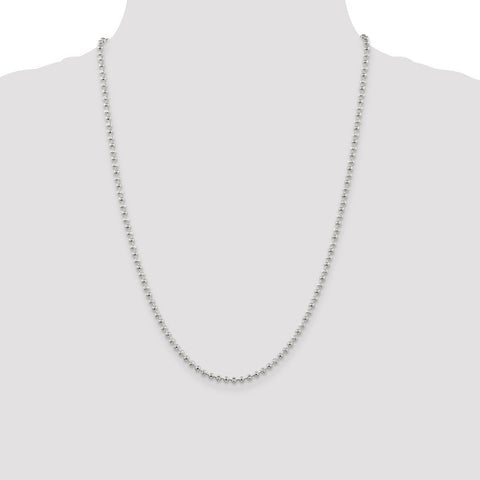 Sterling Silver 3mm Fancy Beaded Chain-WBC-QFC166-24