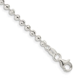 Sterling Silver 3mm Fancy Beaded Chain Anklet-WBC-QFC166-10