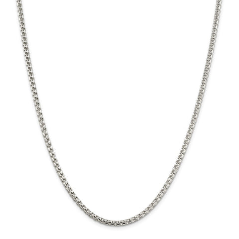 Sterling Silver 3.6mm Round Box Chain-WBC-QFC16-20