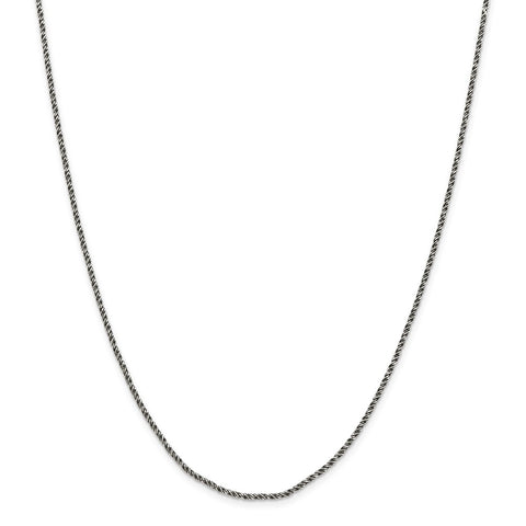 Sterling Silver Ruthenium-plated 1.7mm Twisted Tight Wheat Chain-WBC-QFC200-30