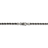 Sterling Silver Ruthenium-plated 3mm Rope Chain-WBC-QFC201-30