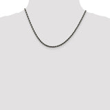 Sterling Silver Ruthenium-plated 3mm Rope Chain-WBC-QFC201-18