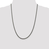 Sterling Silver Ruthenium-plated 3mm Rope Chain-WBC-QFC201-24