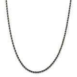 Sterling Silver Ruthenium-plated 3mm Rope Chain-WBC-QFC201-30