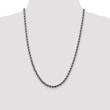 Sterling Silver Ruthenium-plated 4mm Rope Chain-WBC-QFC202-24