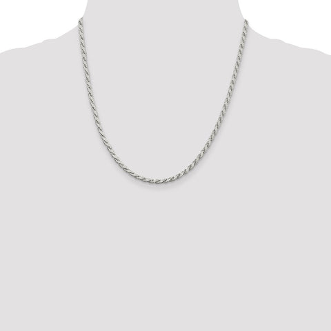 Sterling Silver 3.1mm Flat Rope Chain-WBC-QFC204-20