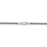 Sterling Silver Antiqued 2.2mm Solid Square Spiga Chain-WBC-QFC206-24
