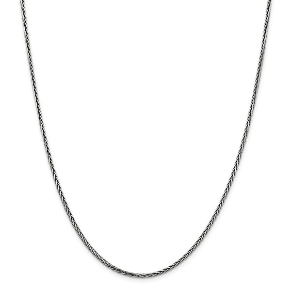 Sterling Silver Antiqued 2.2mm Solid Square Spiga Chain-WBC-QFC206-24