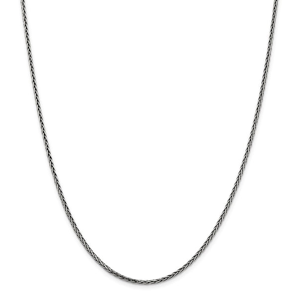 Sterling Silver Antiqued 2.2mm Solid Square Spiga Chain-WBC-QFC206-30
