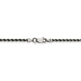 Sterling Silver Ruthenium-plated 2.3mm Rope Chain-WBC-QFC209-24