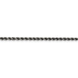 Sterling Silver Ruthenium-plated 2.5mm Rope Chain-WBC-QFC210-26