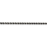 Sterling Silver Ruthenium-plated 2.5mm Rope Chain-WBC-QFC210-16