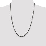 Sterling Silver Ruthenium-plated 2.5mm Rope Chain-WBC-QFC210-24