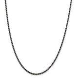 Sterling Silver Ruthenium-plated 2.5mm Rope Chain-WBC-QFC210-26