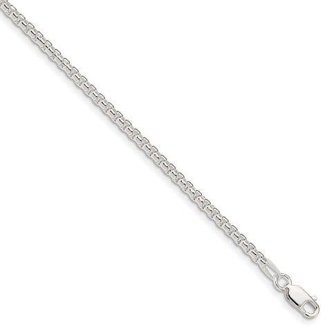 Sterling Silver 2.6mm Round Box Chain-WBC-QFC214-26