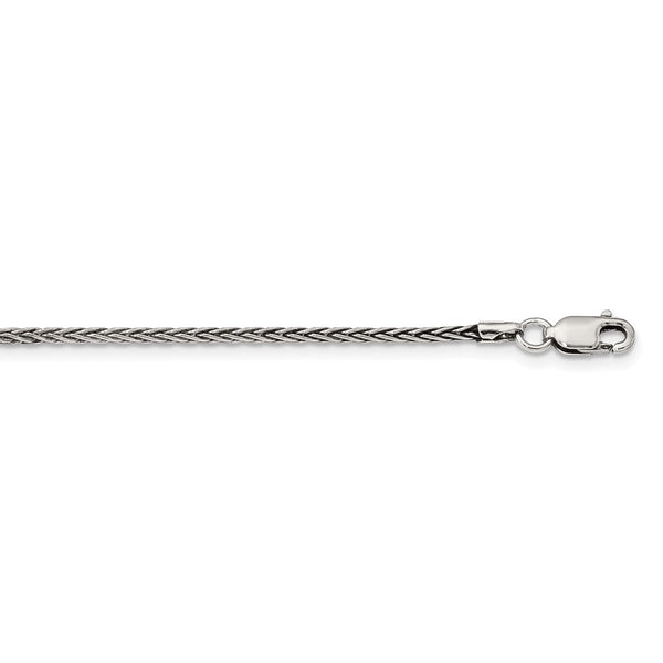 Sterling Silver Antiqued 1.6mm Solid Square Spiga Chain-WBC-QFC215-30