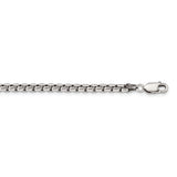 Sterling Silver Antiqued 3.6mm Round Box Chain-WBC-QFC216-16