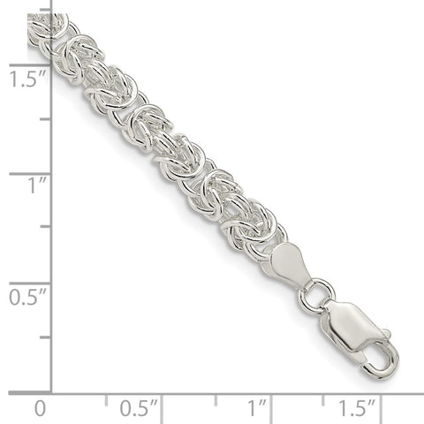 Sterling Silver 4.75mm Rounded Byzantine Chain-WBC-QFC221-8