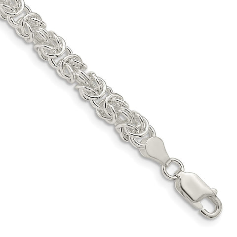 Sterling Silver 4.75mm Rounded Byzantine Chain-WBC-QFC221-8