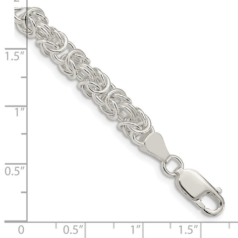 Sterling Silver 5.5mm Rounded Byzantine Chain-WBC-QFC222-8