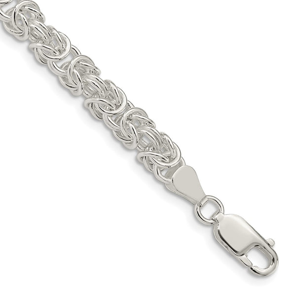 Sterling Silver 5.5mm Rounded Byzantine Chain-WBC-QFC222-8