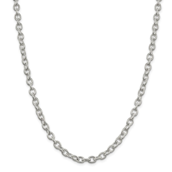 Sterling Silver 6.25mm Fancy Patterned Rolo Chain-WBC-QFC48-24