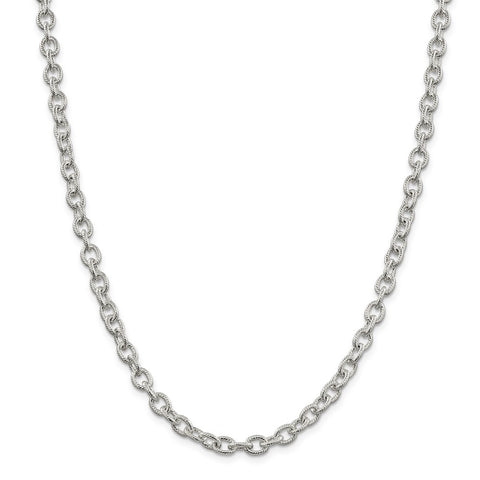 Sterling Silver 6.25mm Fancy Patterned Rolo Chain-WBC-QFC48-24