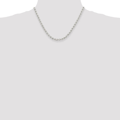 Sterling Silver 4mm Diamond-cut Rolo Chain-WBC-QFC50-18
