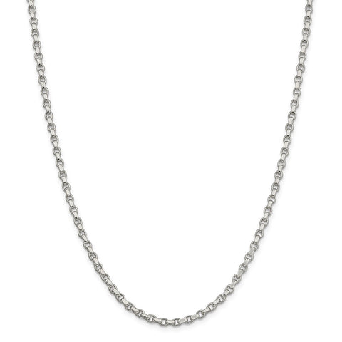 Sterling Silver 3.5mm Diamond-cut Rolo Chain-WBC-QFC51-30