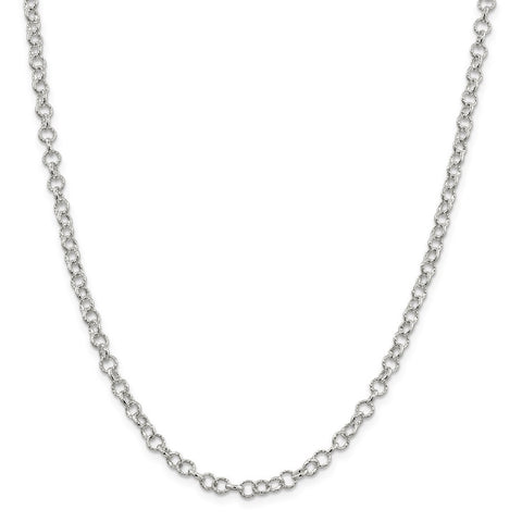 Sterling Silver 4.55mm Fancy Patterned Rolo Chain-WBC-QFC58-24